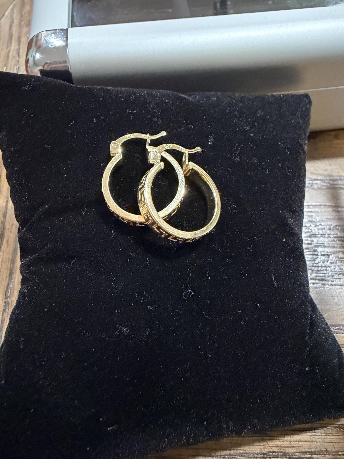 Hoop clip on earrings 14k gold