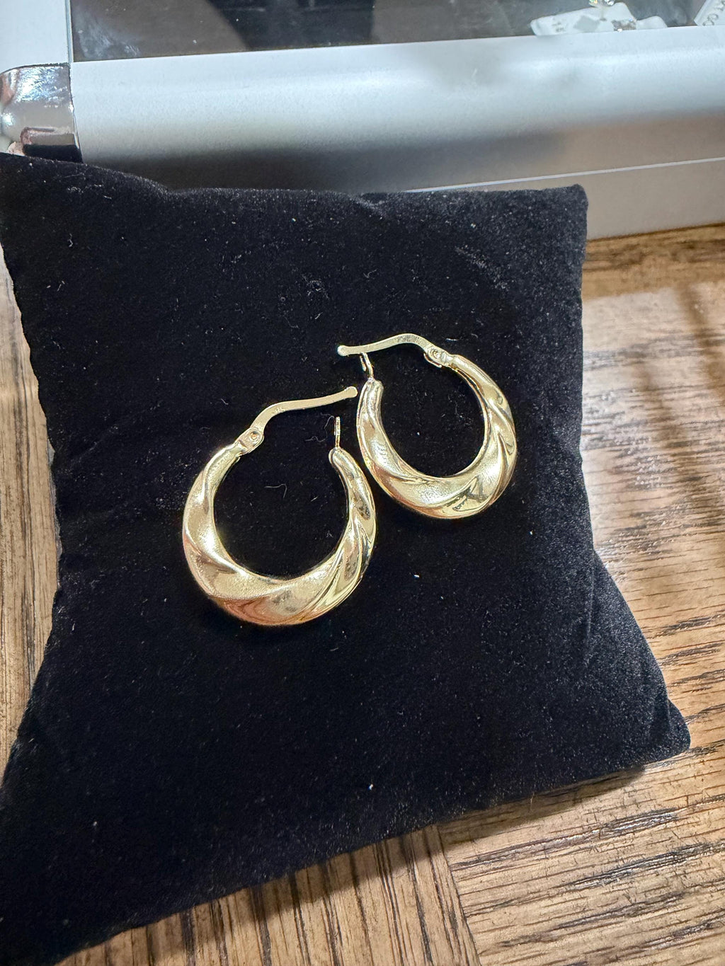 Hoop earrings 14k gold clip on