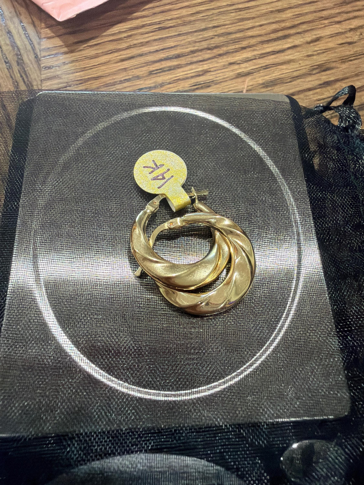 Hoop earrings 14k gold clip on