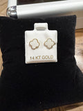 White flower screw on earrings