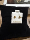 Heart screw on earrings 14k gold