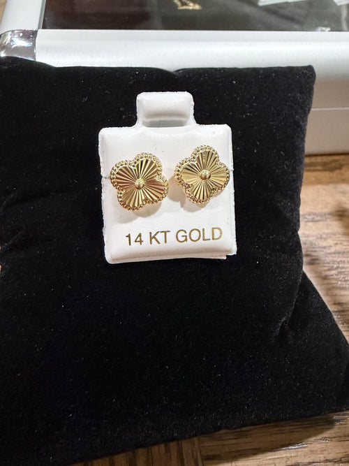 Golden flower earrings 14k gold