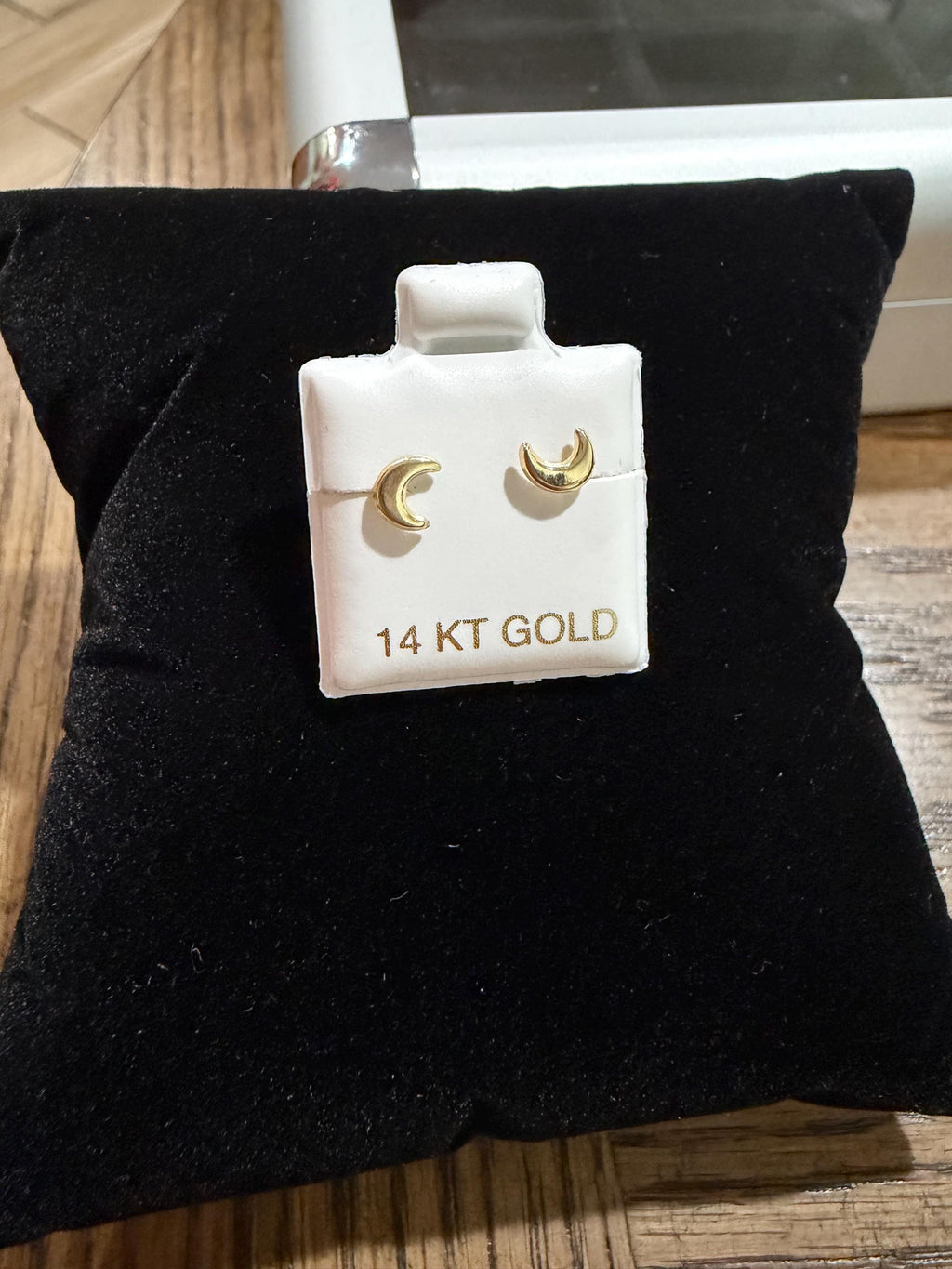 Twist on moon earrings 14k gold
