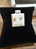 Twist on moon earrings 14k gold